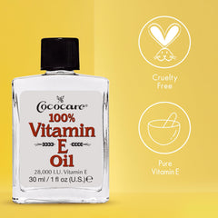 COCOCARE Vitamin E Oil skin moisture image conveys soft, hydrated skin