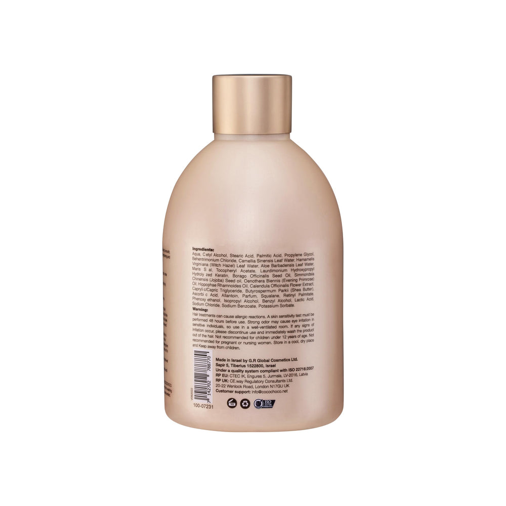 Close-up of COCOCHOCO keratin-treated hair with glossy strands.