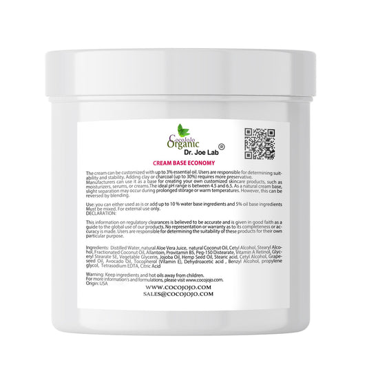 Cocojojo Cream Base Economy texture close-up, rich base for cosmetics and moisturizers.