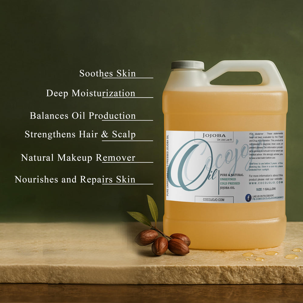 Cocojojo jojoba oil being poured for precise application