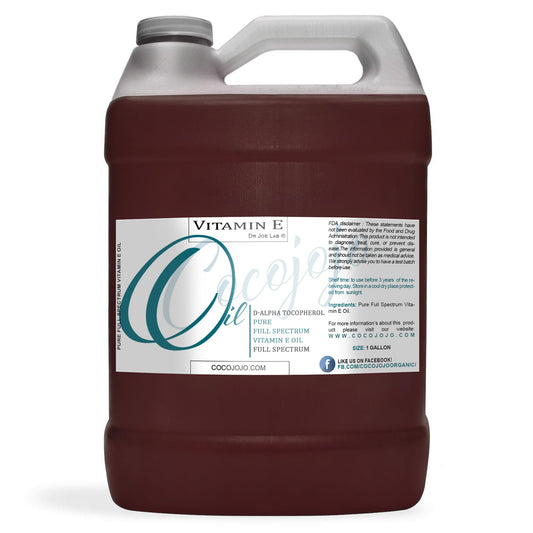 cocojojo Vitamin E Oil bottle highlights pure almond-based formula for skin and hair care