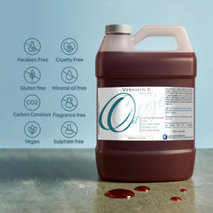 cocojojo Vitamin E Oil gallon packaging showcases value and volume