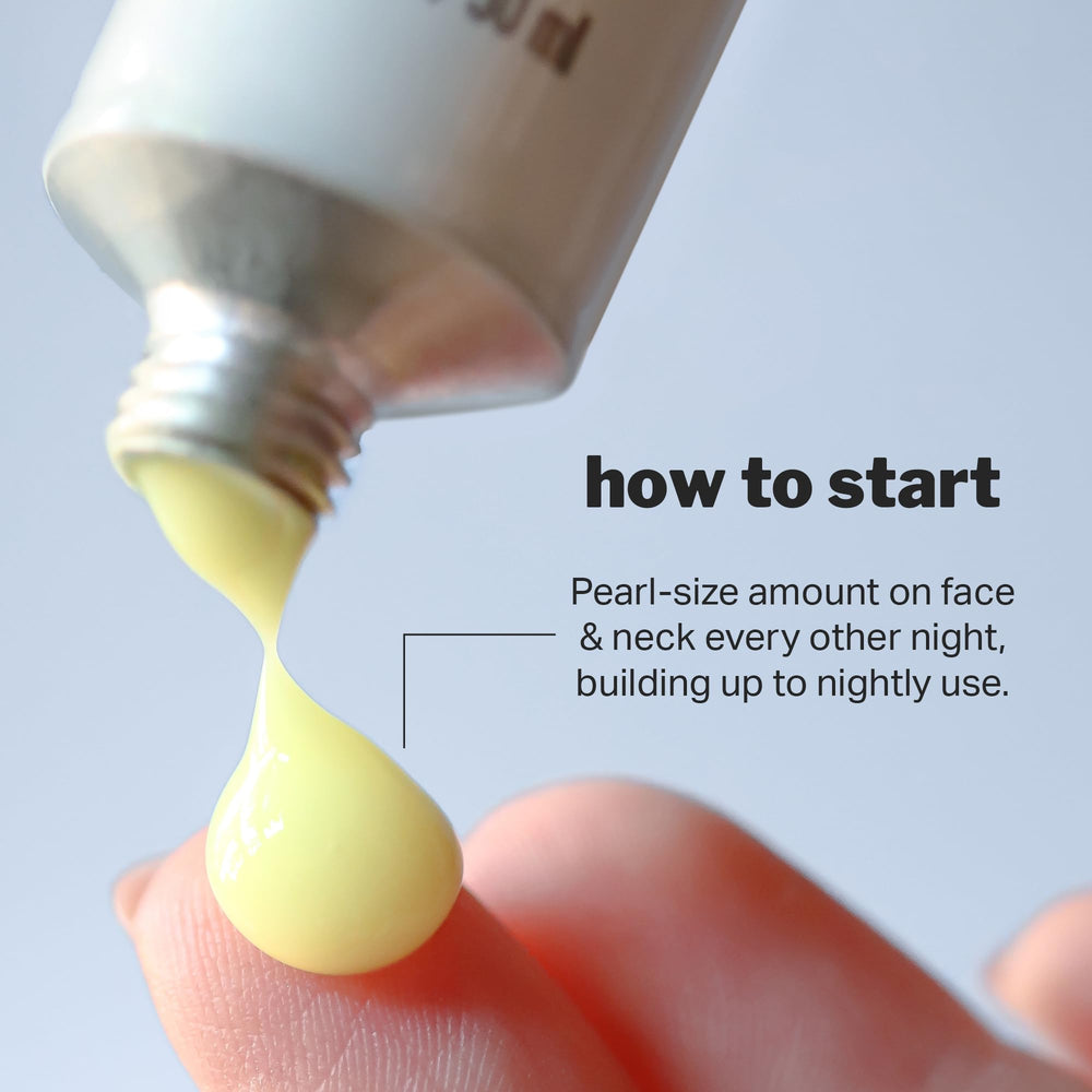 Cocokind gel dispense action highlighting easy nightly application for beginners.