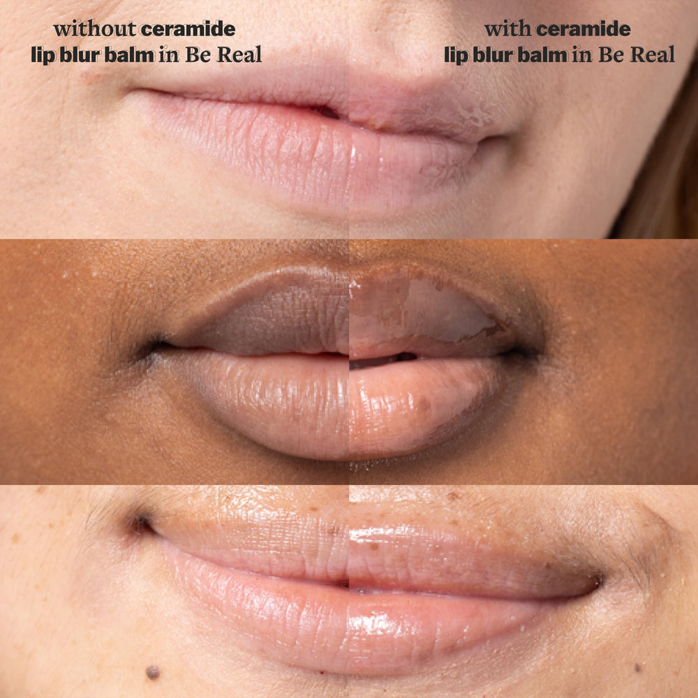 Cocokind Be Real Lip Blur Balm being applied for smooth, hydrated lips
