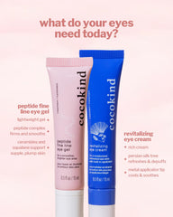 Cocokind Peptide Eye Gel close-up suggests a smooth, plump-looking under-eye skin.