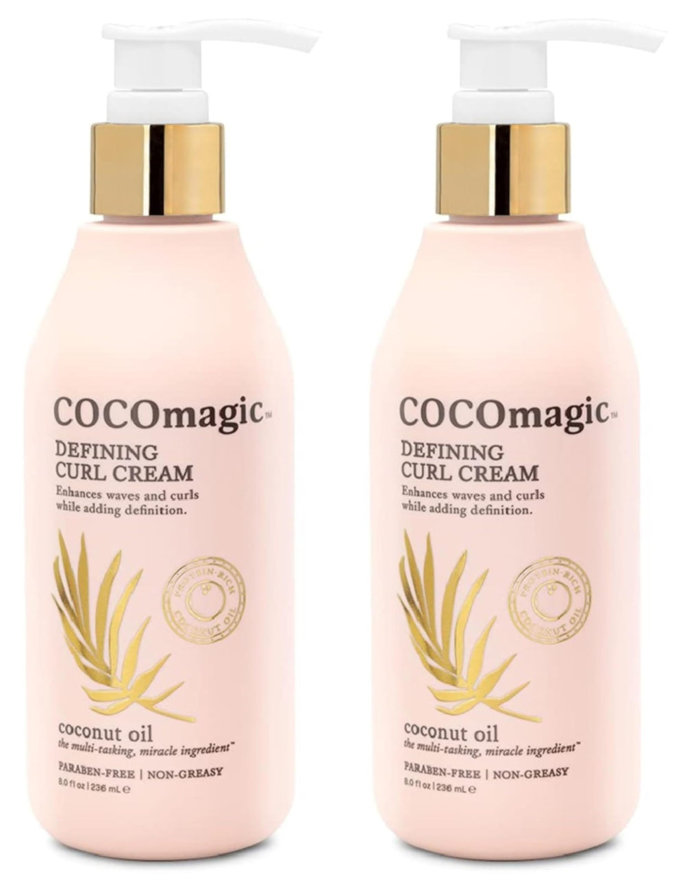 Cocomagic Defining Curl Cream bottle with coconut oil hydration for frizz control