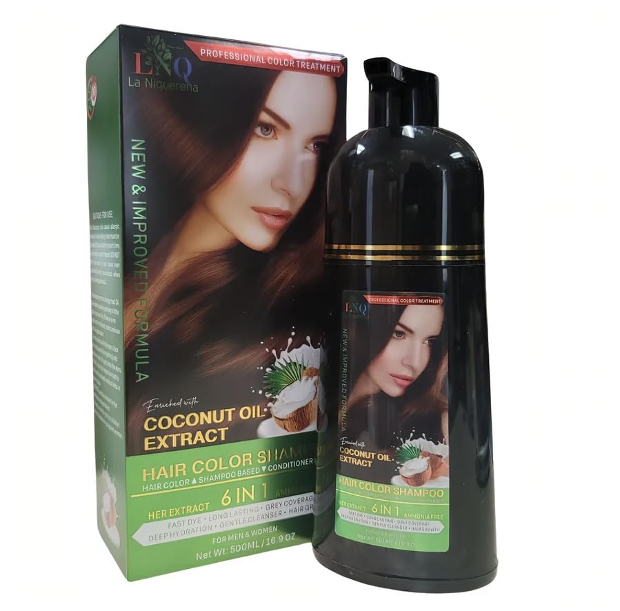 Creamy lather demonstrates 6-in-1 color, cleansing, conditioning, and gray coverage.