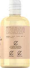 Coera Camellia Oil ingredients label emphasizing non-GMO, gluten-free formula.
