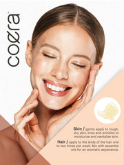 Coera Camellia Oil applied to skin for lightweight hydration.