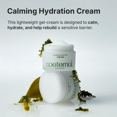 Coeternal Calming Hydration Cream on skin demonstrates breathable, non-greasy hydration.