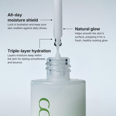 Coeternal Deep Moisture Serum texture on palm highlighting lightweight hydration.