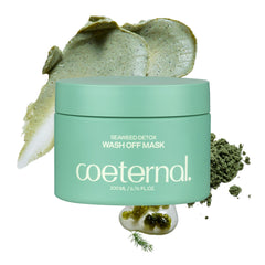 Coeternal Seaweed Detox Wash Off Mask texture shows creamy clay for easy, cooling application.