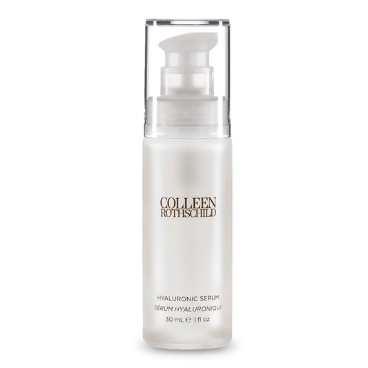 Colleen Rothschild Hyaluronic Serum bottle pour shows instant hydration and silky glide