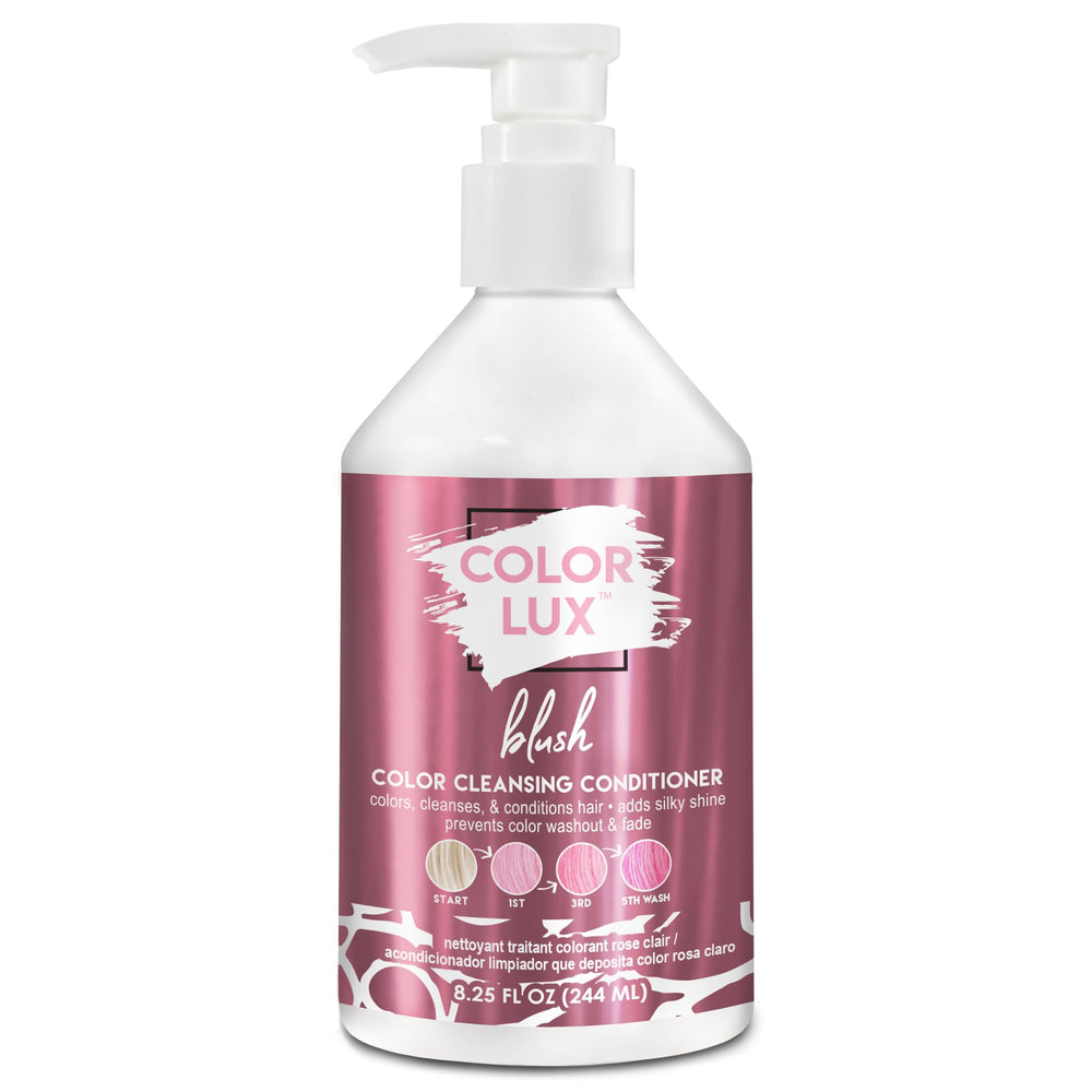 Color Lux Blush cleansing conditioner bottle showing pigment deposit and brand logo