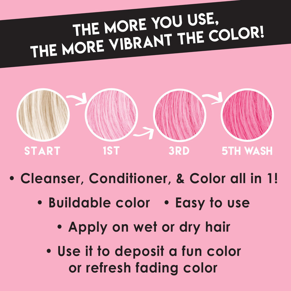 Hands applying Color Lux Blush to hair for subtle color deposit