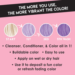 Color Lux Lilac packaging closeup highlights vegan, sulfate-free formula.