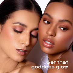 Color Nymph face swatch close-up shows true colors on skin.