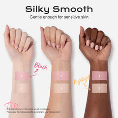 Color Nymph highlighter in soft gold shimmer highlights cheekbones