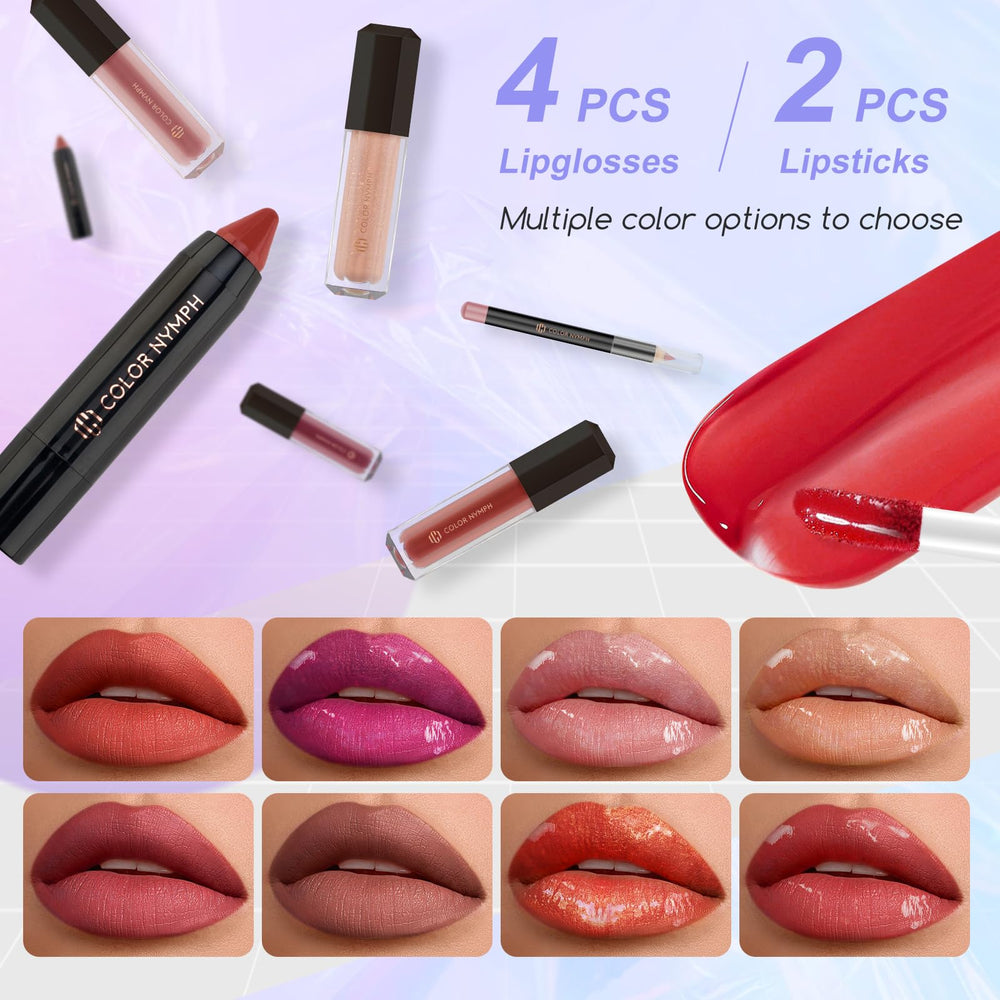 Color Nymph lipstick and lipgloss set for polished everyday lips