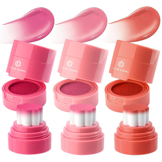 Color Nymph Liquid Blush Trio Tangerine swatches for warm, natural glow