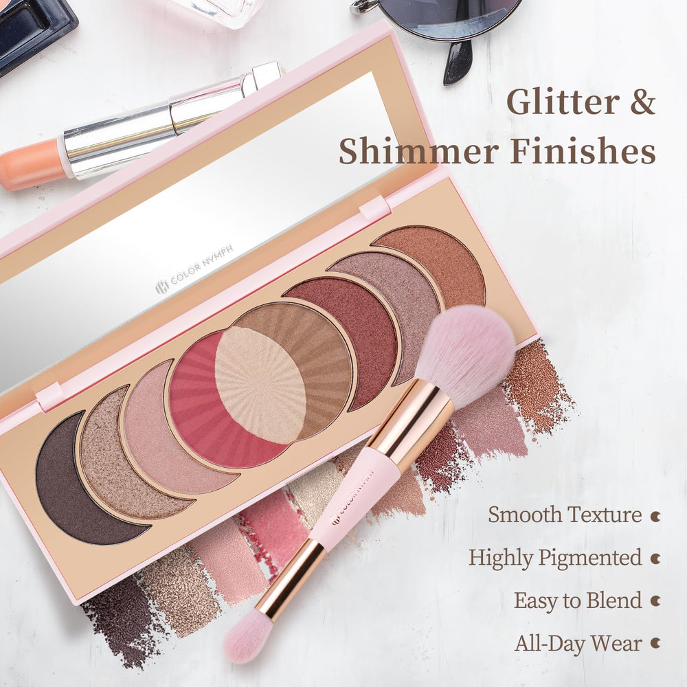 Color Nymph Naked Eyeshadow Palette with 9 complementary shades for complete looks.