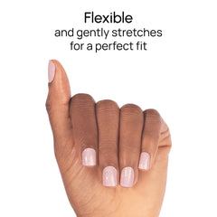 Color Street Blushing in Flushing strips applied on nail for instant shine