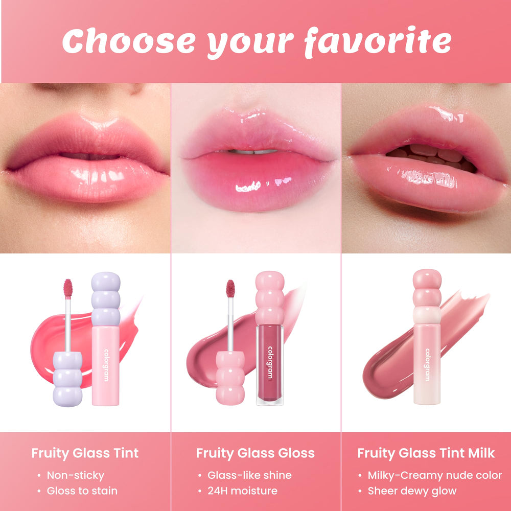 COLORGRAM Fruity Glass Tint Milk 01 Berry Amazing long-lasting sheer color on lips