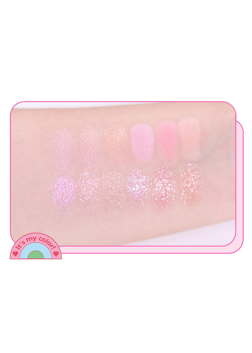 COLORGRAM Pin Point Eyeshadow 04 Bright+Cool open palette shows 12 pigmented shades.