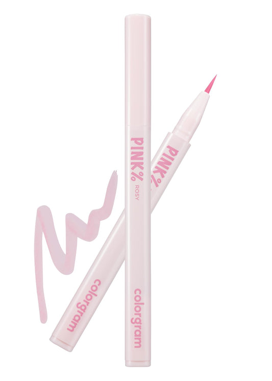 COLORGRAM Shade Re-Forming Brush Liner 04 Pink cap close-up for silky-smooth glide