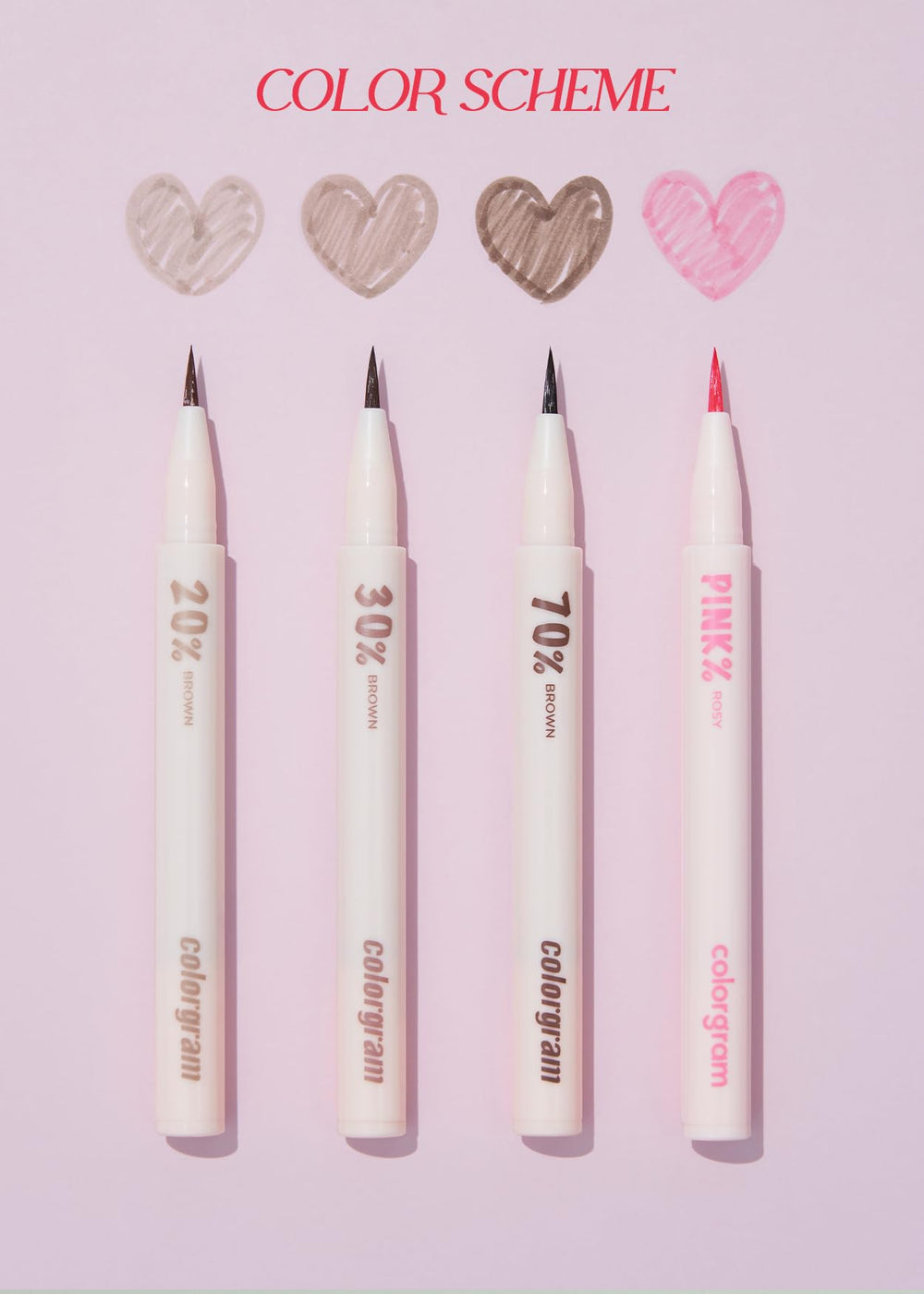 COLORGRAM 04 Pink liner on hand shows long-lasting, smudge-proof finish