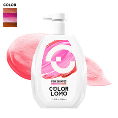 COLORLOMO pink-hair care routine shot with conditioner follow-up suggestion.