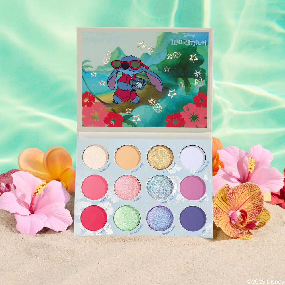 ColourPop Stitch Beach Dreamin’ palette travel-friendly packaging for island-inspired looks