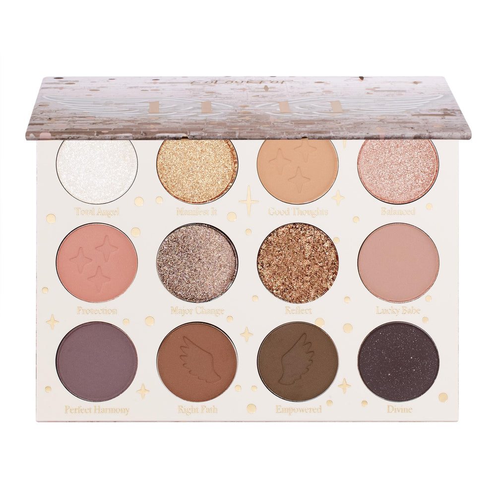 ColourPop 11:11 palette front view shows warm nude tones for versatile eye looks.