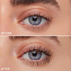 ColourPop Act Natural Defining Mascara close-up reveals wispy lashes with natural separation.
