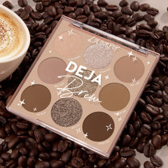 ColourPop Deja Brew packaging flat lay showcasing convenient storage.