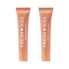 ColourPop Fresh Kiss Glossy Lip Balm Caramel Latte 2-pack close-up shine for hydrated lips.
