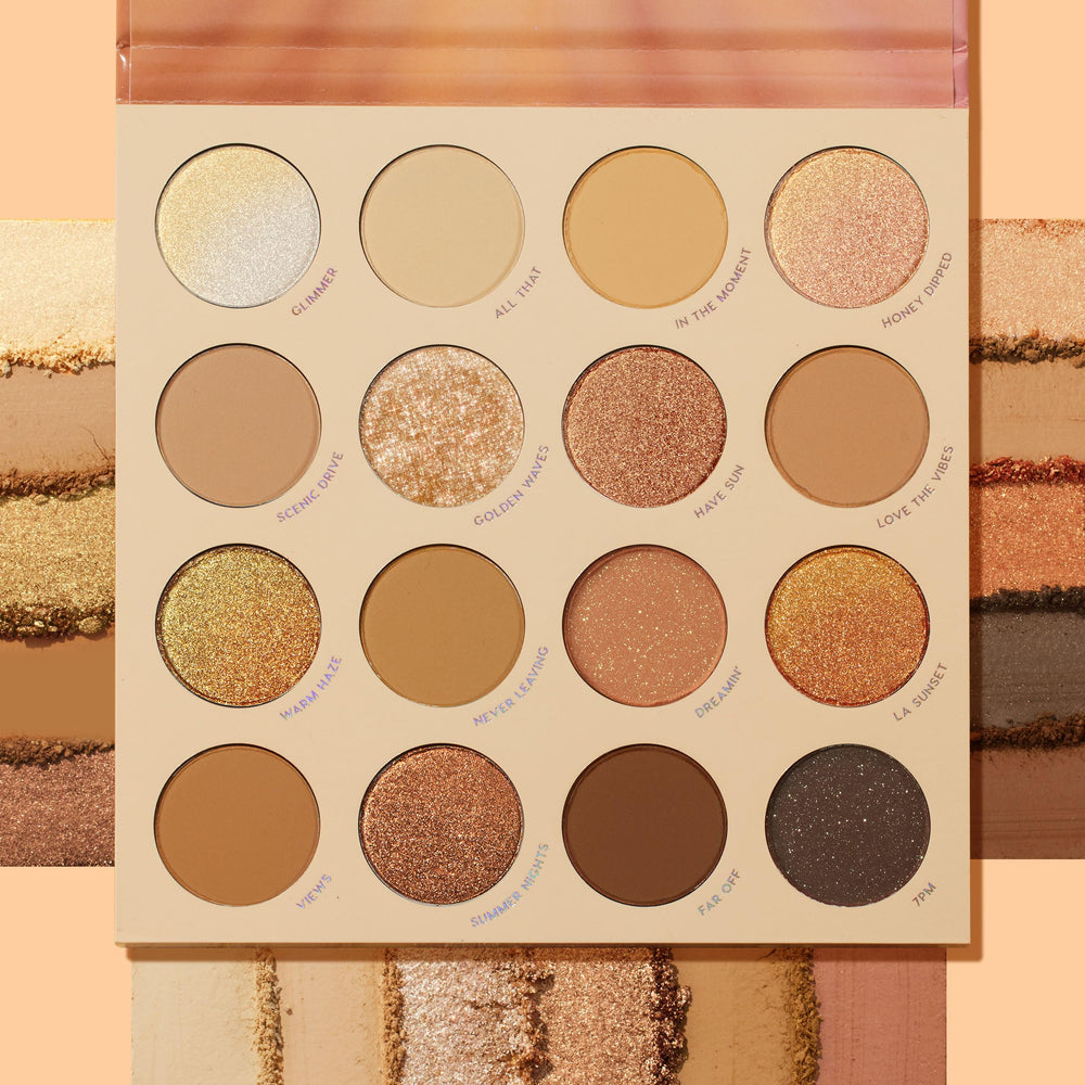 ColourPop Golden Hour palette swatches reveal rich pigment and dimension.