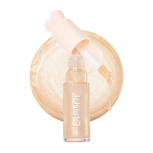 ColourPop Hi-Lite Dewy Liquid Highlighter on cheekbones for radiant glow