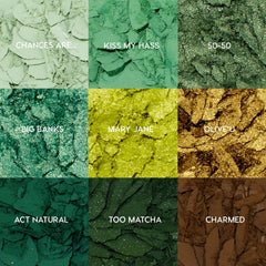 ColourPop Just My Luck matte greens provide soft, blendable base shades.