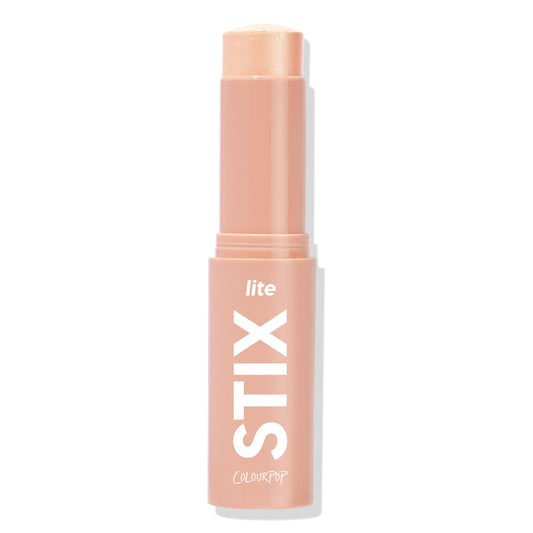 ColourPop Lite Stix Sunlight on application highlights the cheekbones with a blendable, dewy glow.