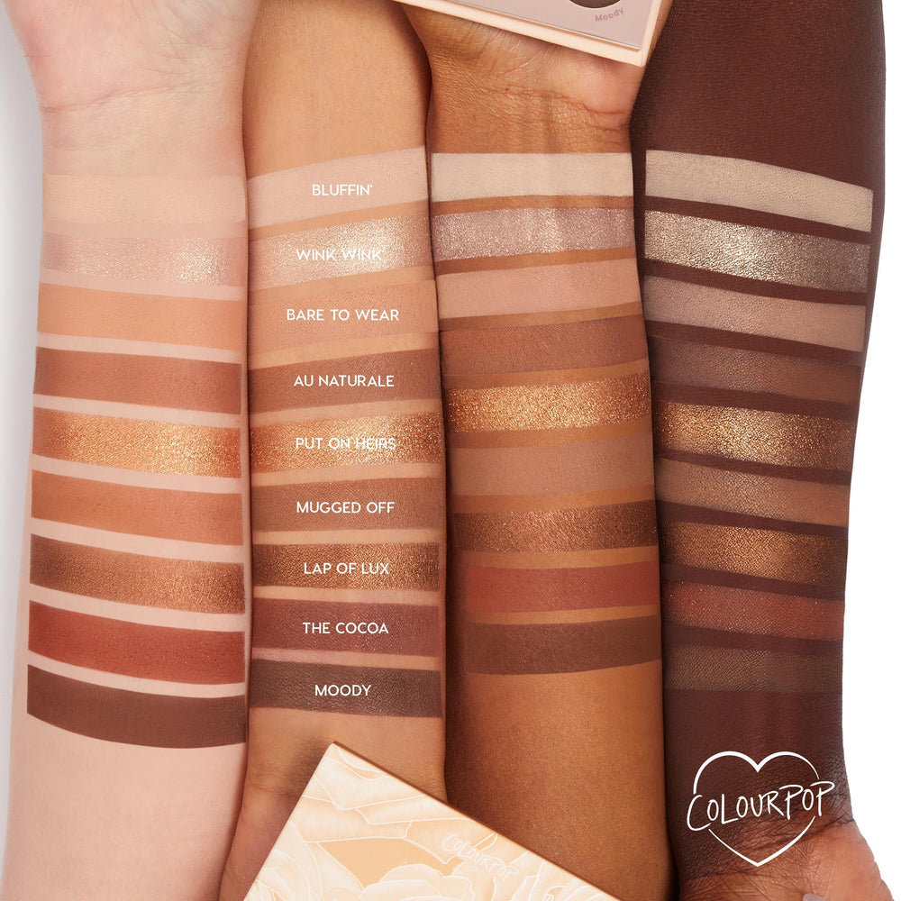 Metallic copper and bronze shades from ColourPop Nude Mood Palette