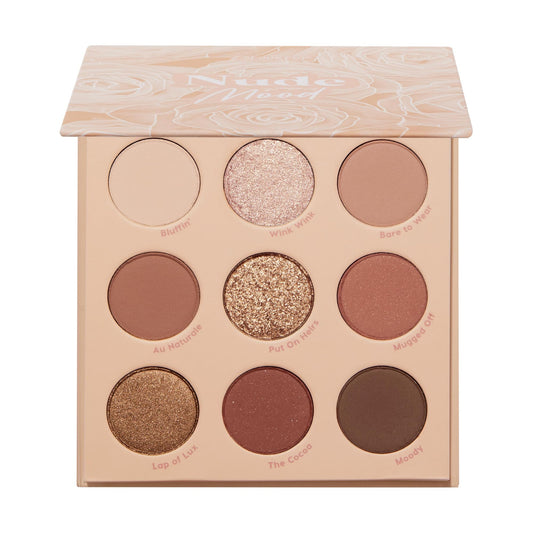 ColourPop Nude Mood Palette open showing warm neutrals for soft glam