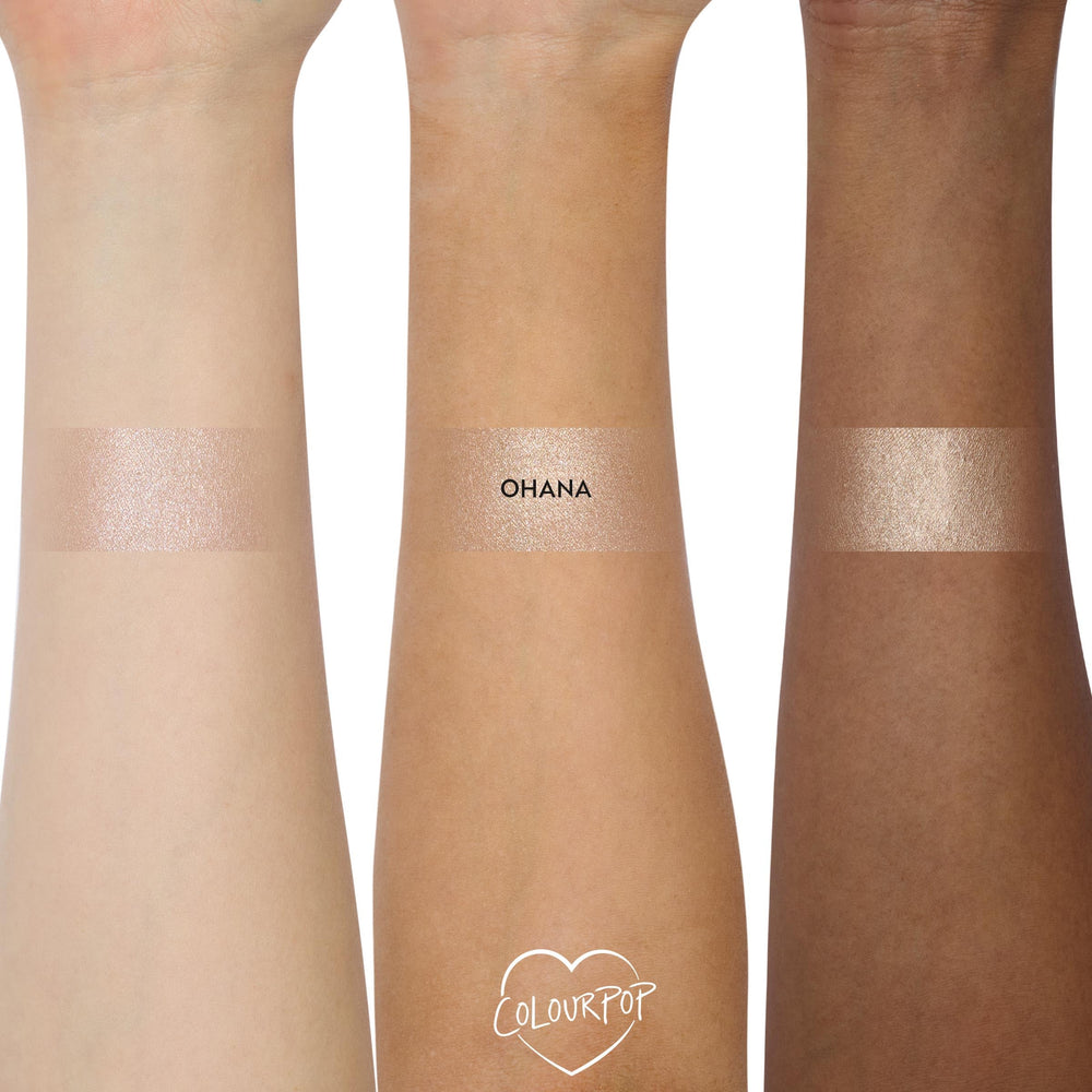 ColourPop Ohana highlighter packaging with tie-dye motif.