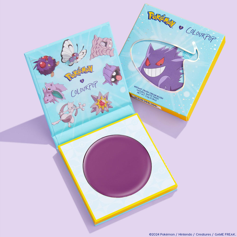 ColourPop Pokémon x ColourPop Hypnosis packaging highlights collectible design and nourishing formula.