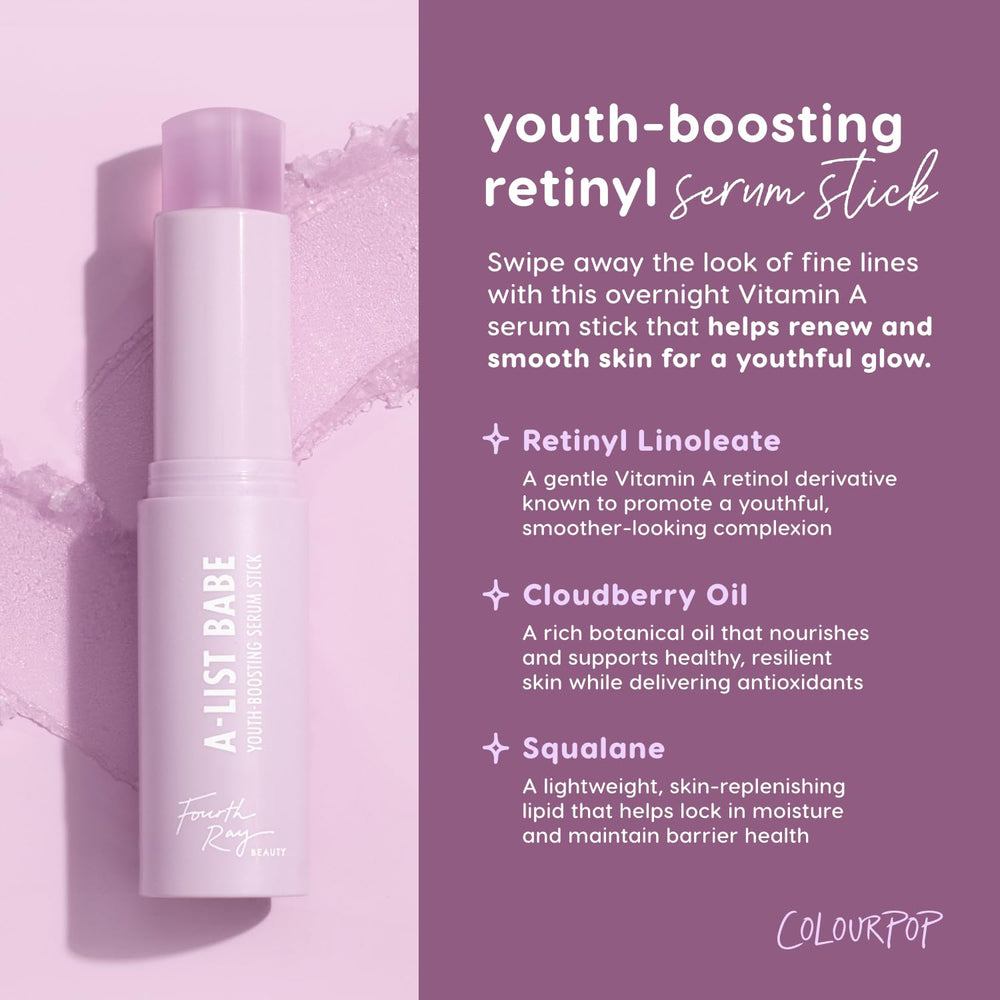 ColourPop Retinol Serum Stick demonstrates lightweight, non-greasy texture on skin.