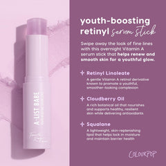 ColourPop Retinol Serum Stick demonstrates lightweight, non-greasy texture on skin.