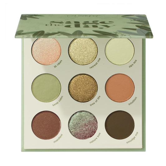 ColourPop Sage the Day palette closed in compact for on-the-go touch-ups.