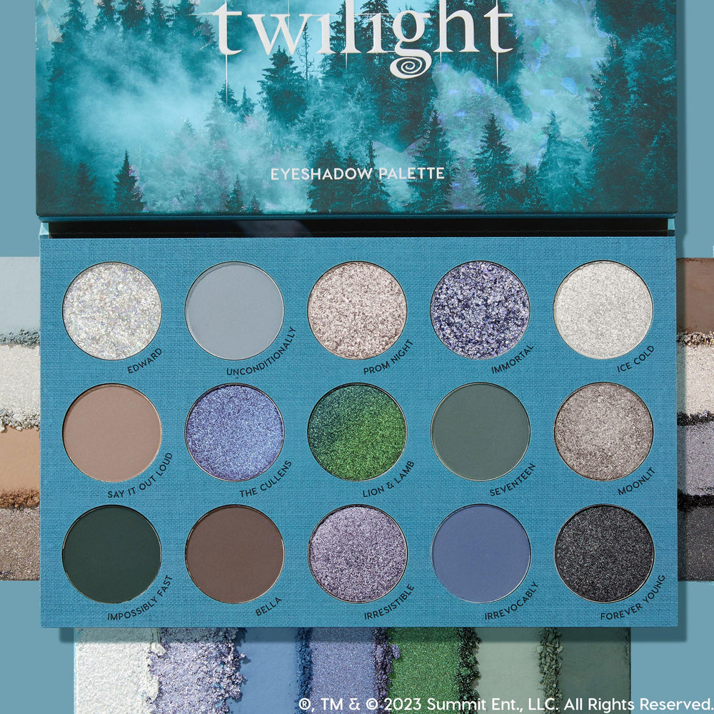 ColourPop Twilight Immortal shade swatch for a reflective silvery blue accent.