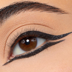 ColourPop Twilight Graphix Ink Liner wing application along lash line