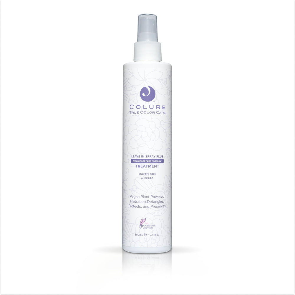 COLURE Leave-In Spray Plus bottle front view showing detangling-ready packaging.